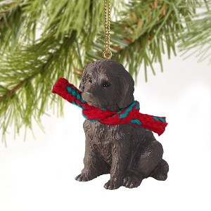 Chocolate Labradoodle Dog Christmas Ornament – Hand-Painted