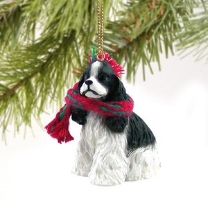 Black & White Cocker Spaniel Dog Christmas Ornament – Hand-Painted