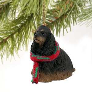 Black & Tan Cocker Spaniel Dog Christmas Ornament – Hand-Painted