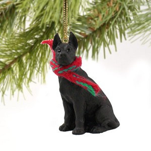 Black Great Dane Dog Christmas Tree Ornament – Hand-Painted