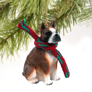 Brindle Boxer Dog Christmas Tree Ornament – Hand-Painted