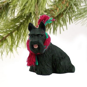 Scottish Terrier Dog Christmas Tree Ornament – Hand-Painted