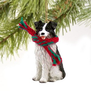 Border Collie Dog Christmas Tree Ornament – Hand-Painted