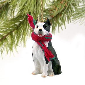 Brindle Pit Bull Terrier Dog Christmas Ornament – Hand-Painted