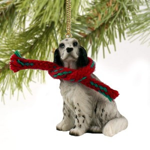 Blue Belton English Setter Dog Christmas Ornament – Hand-Painted