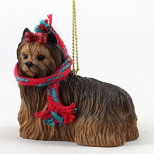 Large Yorkshire Terrier Dog Christmas Ornament – Hand-Painted