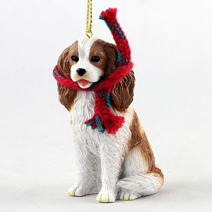 Brown & White Original Cavalier King Charles Spaniel Dog Christmas Ornament – Hand-Painted