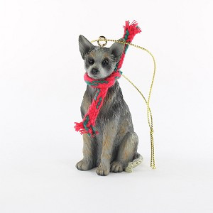 Blue Australian Cattle Dog Christmas Ornament – Hand-Painted Stone Resin