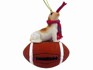 Petit Basset Griffon Vendeen Dog on Football Christmas Ornament – Hand-Painted Stone Resin