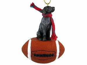 German Shorthaired Pointer Dog on Football Christmas Ornament – Hand-Painted Stone Resin