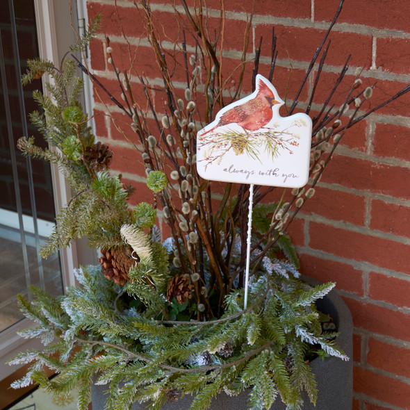 Cardinal On Winter Branch - Always With You Garden Pick from Primitives by Kathy