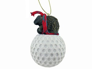 Golf Porcupine on Golf Ball Christmas Ornament – Hand-Painted Stone Resin