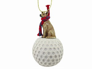 Red Australian Cattle Dog on Golf Ball Christmas Ornament – Hand-Painted Stone Resin
