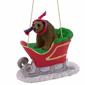 Brown Bear in Sleigh Christmas Tree Ornament – Conversation Concepts