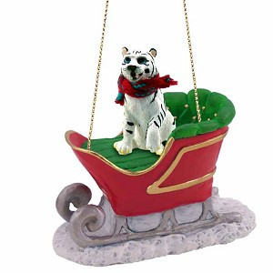White Tiger in Sleigh Christmas Tree Ornament – Conversation Concepts