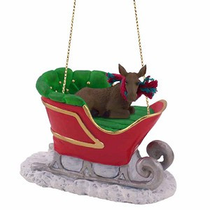 Cow Moose in Sleigh Christmas Tree Ornament – Conversation Concepts