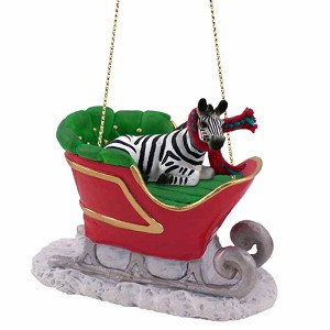 Zebra in Sleigh Christmas Tree Ornament – Conversation Concepts