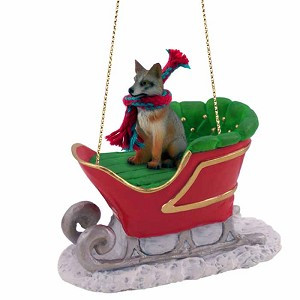 Gray Fox in Sleigh Christmas Tree Ornament – Conversation Concepts