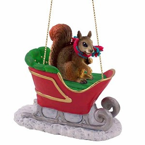 Red Squirrel in Sleigh Christmas Tree Ornament – Conversation Concepts