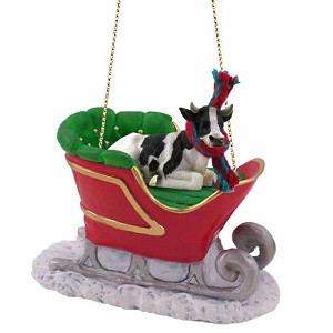 Holstein Bull in Sleigh Christmas Tree Ornament – Conversation Concepts