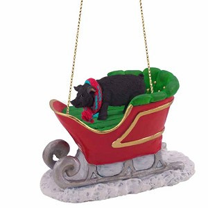 Black Pig in Sleigh Christmas Tree Ornament – Conversation Concepts