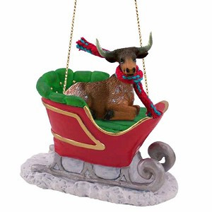 Long Horn Steer in Sleigh Christmas Tree Ornament – Conversation Concepts