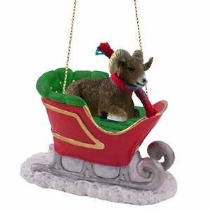 Big Horn Sheep in Sleigh Christmas Tree Ornament – Conversation Concepts