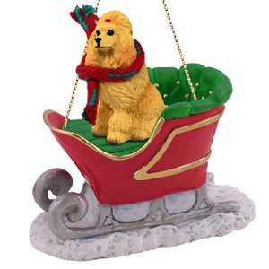 Apricot Poodle Dog in Sleigh Christmas Tree Ornament – Conversation Concepts