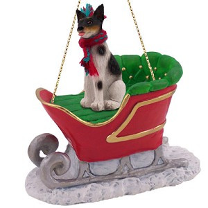 Rat Terrier Dog in Sleigh Christmas Tree Ornament – Conversation Concepts