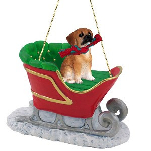 Puggle Dog in Sleigh Christmas Tree Ornament – Conversation Concepts