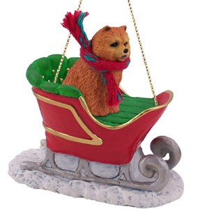 Red Chow Dog in Sleigh Christmas Tree Ornament – Conversation Concepts