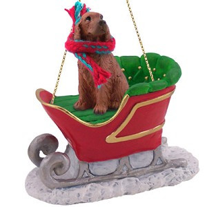 Irish Setter Dog in Sleigh Christmas Tree Ornament – Conversation Concepts