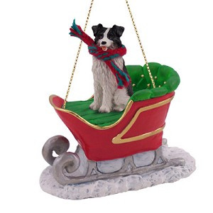 Border Collie Dog in Sleigh Christmas Tree Ornament – Conversation Concepts