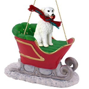 Kuvasz Dog in Sleigh Christmas Tree Ornament – Conversation Concepts