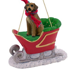 Rhodesian Ridgeback Dog in Sleigh Christmas Tree Ornament