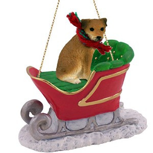 Border Terrier Dog in Sleigh Christmas Tree Ornament – Conversation Concepts