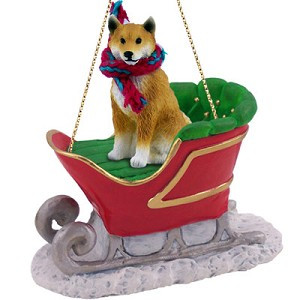 Shiba Inu Dog in Sleigh Christmas Tree Ornament – Conversation Concepts