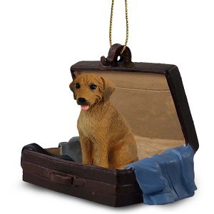 Rhodesian Ridgeback Dog in Travel Suitcase Hanging Ornament – Hand-Painted Stone Resin