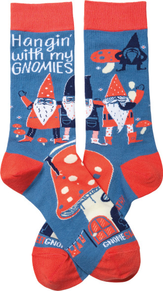 Hangin' With My Gnomies Colorfully Printed Cotton Socks from Primitives by Kathy