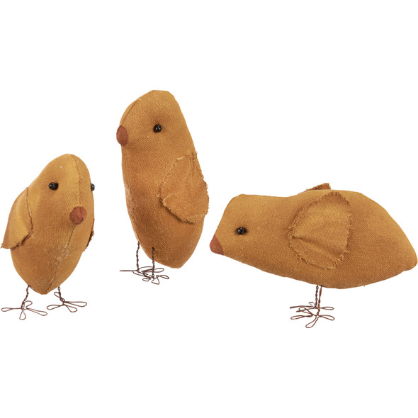 Set of 3 Primitive Chicks Figurines - Easter & Spring Collection from Primitives by Kathy