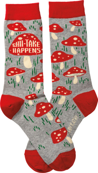 Shii-take Happens Colorfully Printed Cotton Socks from Primitives by Kathy