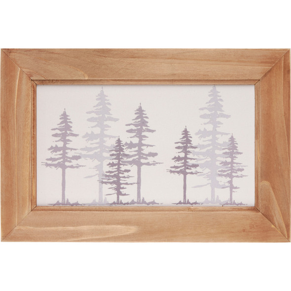 Decorative Framed Canvas Wall Decor - The Woods Forest Trees - Purple & Cream 12x8 from Primitives by Kathy