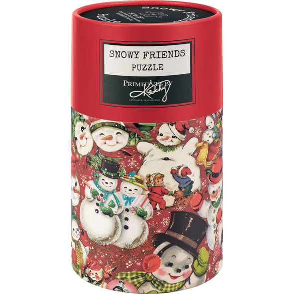 Jigsaw Puzzle - Snowy Friends - Vintage Jolly Snowmen - 500 Pieces - Christmas Collection from Primitives by Kathy