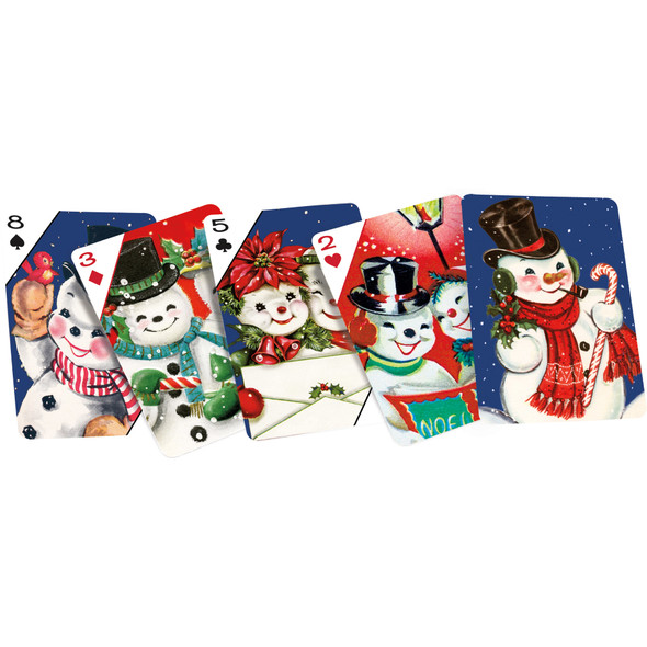 Playing Cards In Protective Case - Vintage Art Style Snowman (54 Cards) - Christmas Collection from Primitives by Kathy