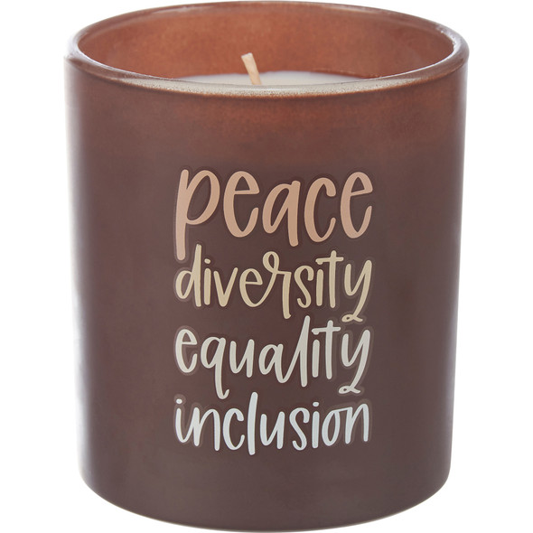 Jar Candle - Kindness Peace Diversity Inclusion (Sea Salt & Sage Scent) 8 Oz from Primitives by Kathy