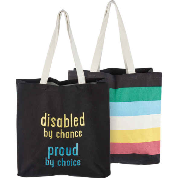 Double Sided Cotton Tote Bag - Disabled By Chance Proud By Choice from Primitives by Kathy