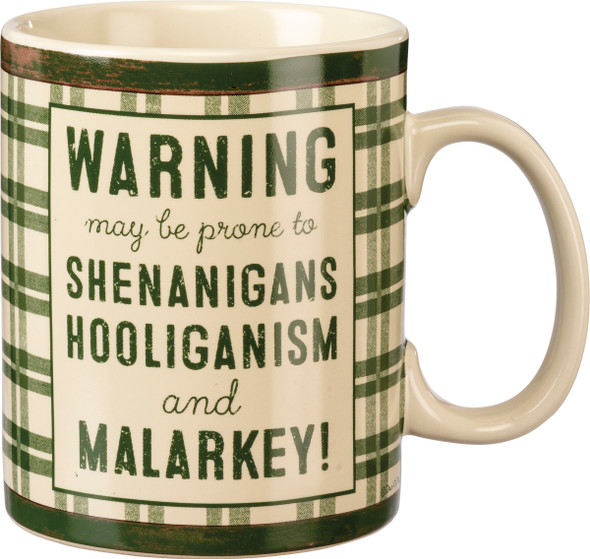Shenanigans Hooliganism & Malarkey Stoneware Coffee Mug 20 Oz from Primitives by Kathy