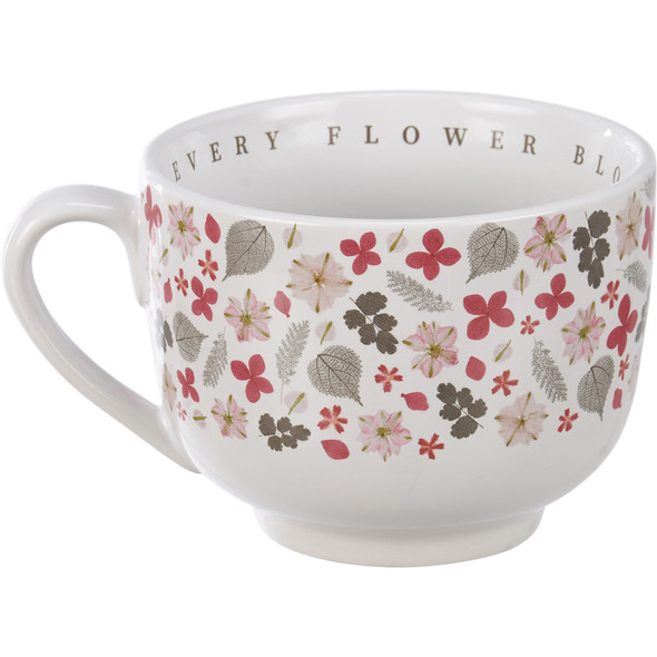 Stoneware Mub - Every Flower Blooms In It's Own Time - 20 Oz from Primitives by Kathy