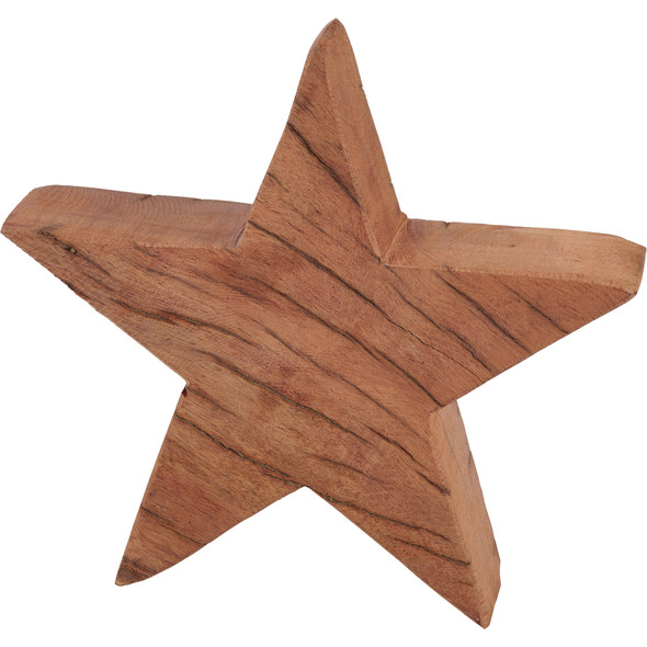 Set of 2 Decorative Wooden Star Figurines - Home Accents Collecion from Primitives by Kathy