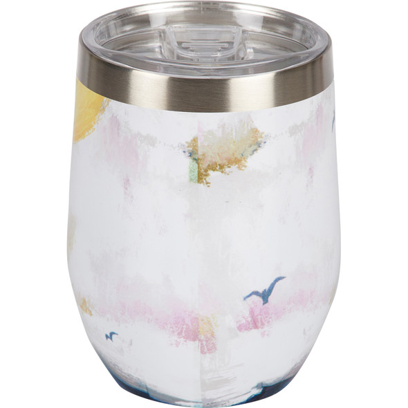 Stainless Steel Wine Tumbler Thermos - The Ocean 12 Oz from Primitives by Kathy